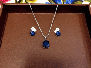 White Gold Plated Pendant and Earrings