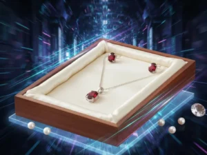 Deep Red Pendant and Earrings Set