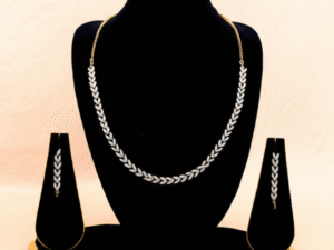 American Diamonds White Gold Plated Necklace With Earrings