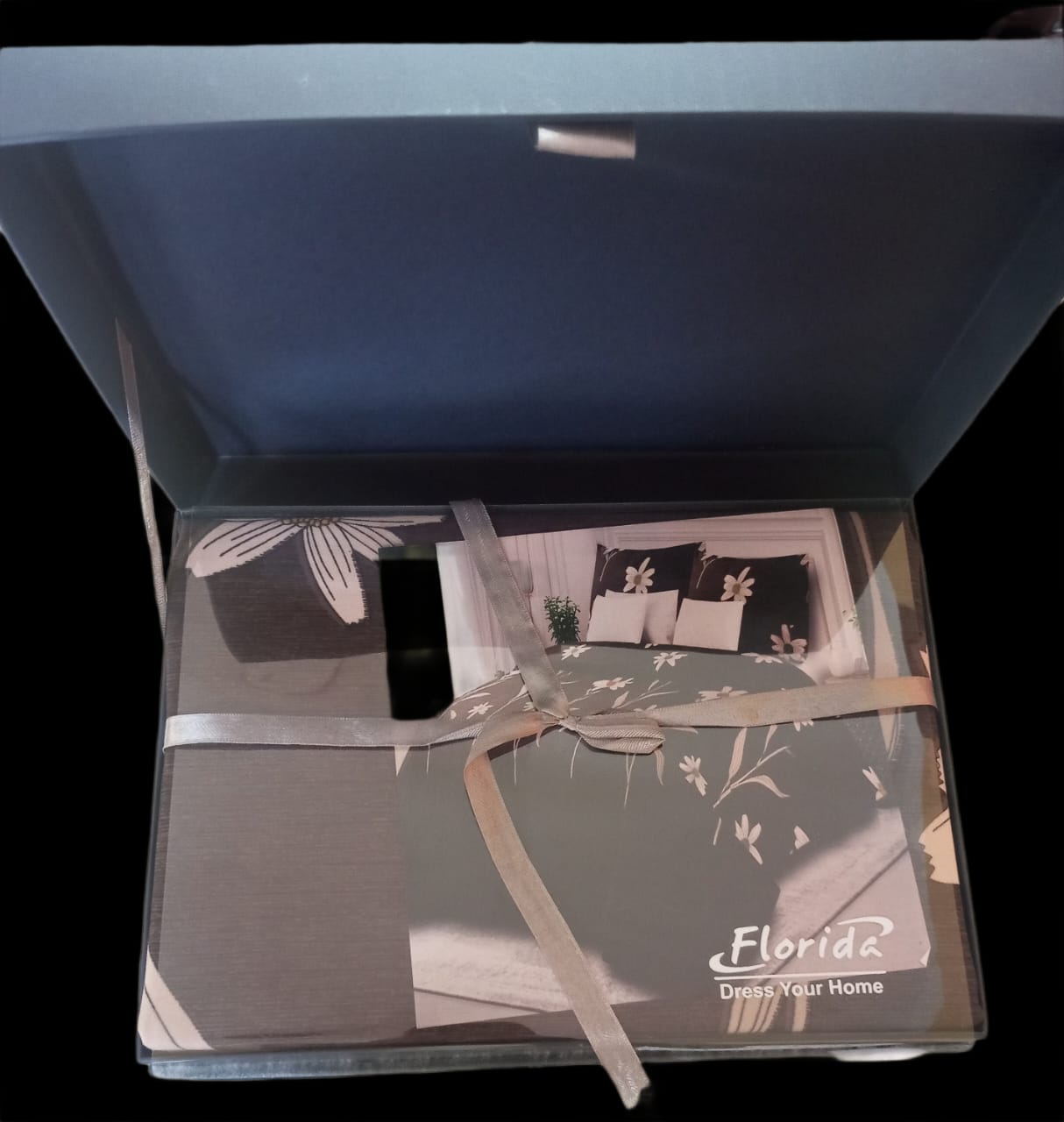 110.poly-cotton premium bedsheet – Florida Collection Midnight Bloom Bed Set - Image 3