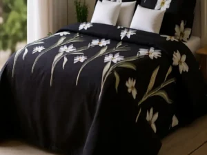 110.poly-cotton premium bedsheet – Florida Collection Midnight Bloom Bed Set